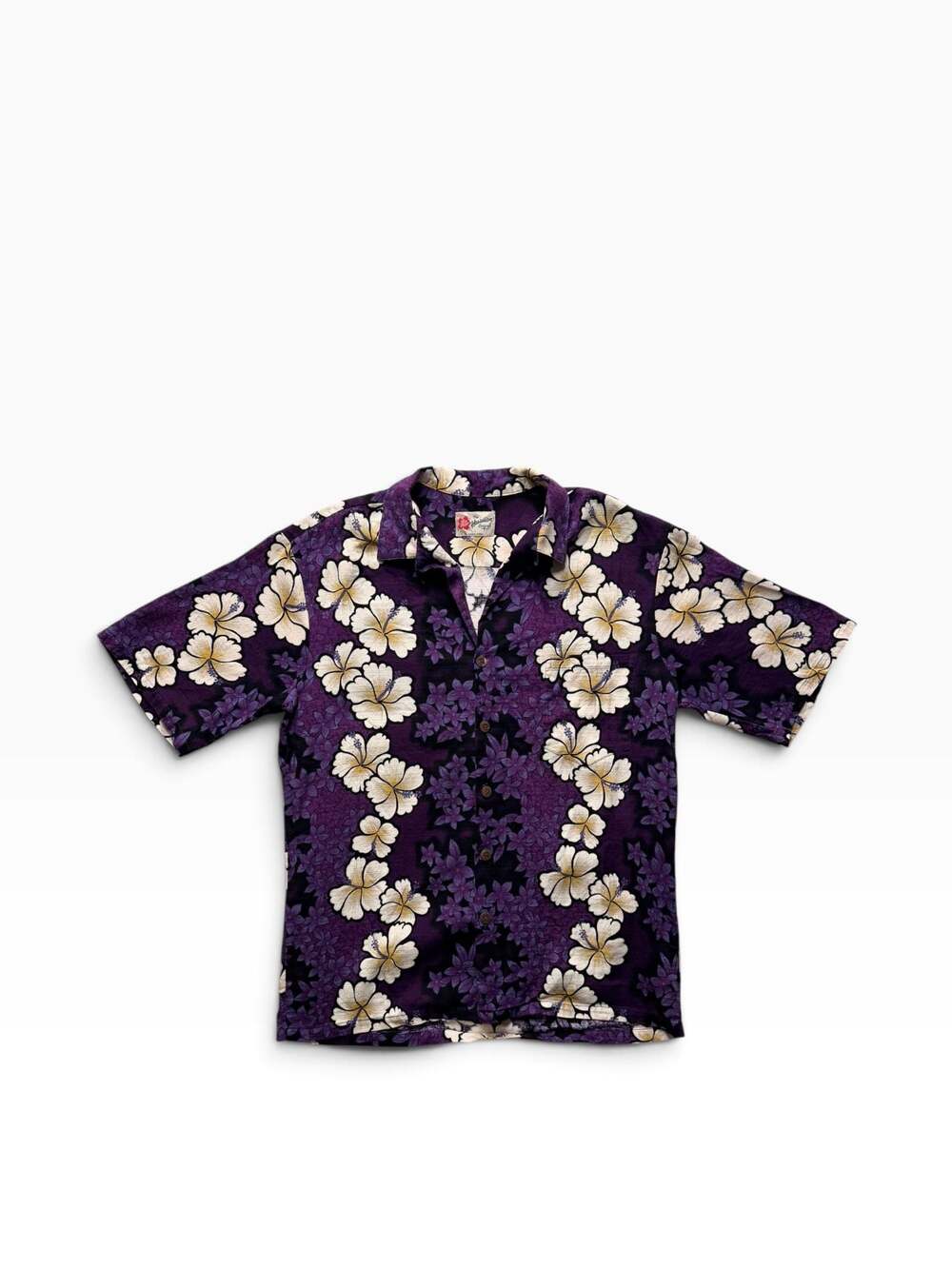 Hilo Hattie The Hawaiian Original Purple Floral Hibiscus Short Sleeve Shirt